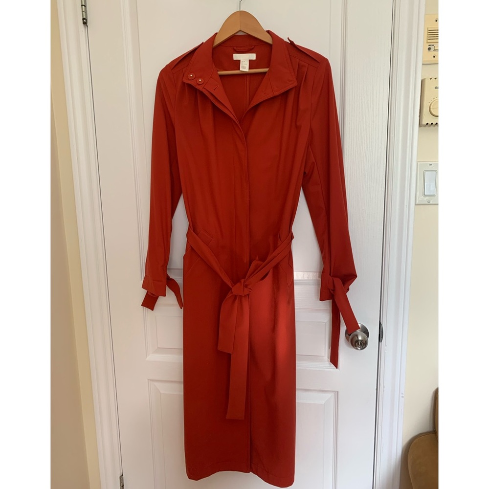 Burnt orange long trench coat - Picture 2 of 4